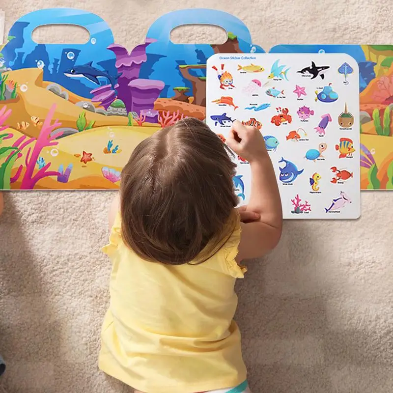 الأطفال التعليمية DIY لعبة قابلة لإعادة الاستخدام ملصق كتاب الإدراك التعلم ملصق حزمة لغز مجموعة للأطفال بنين بنات اللعب الهدايا