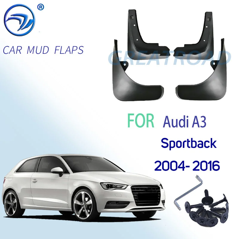 Car Mudflap for Audi A3 Sportback Hatch 2004-2016 Fender Mud Guard Splash Flaps Mudguards Accessories 2005 06 07 08 09 10 2011