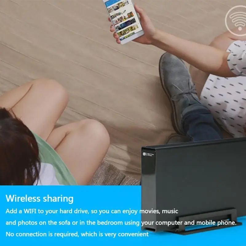 P9JB Blueendlendlendlendless Wireless NAS Storage HDD Caixa gabinete HDD