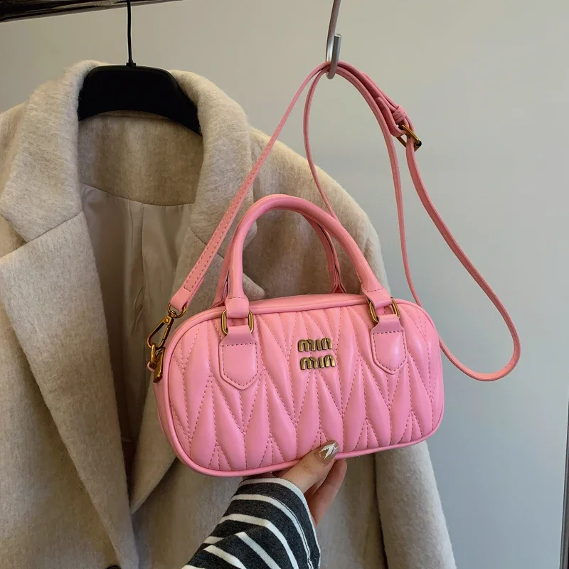Minimalist Stylish Solid Color Diaper Bags For Women Luxury Shoulder Bag Simple Leather Messenger Bag Trendy Casual Elegant
