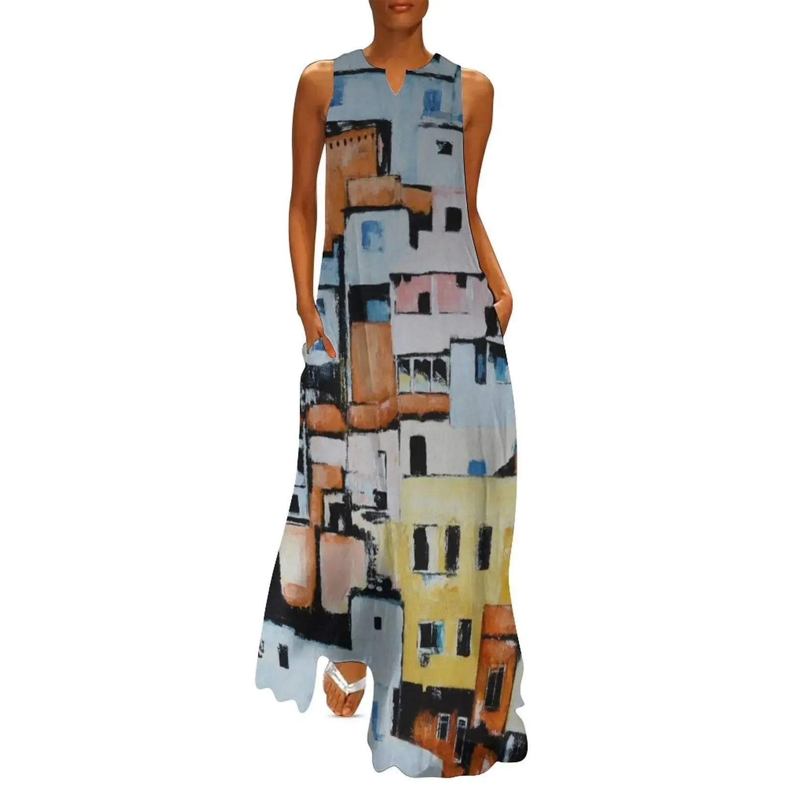 

Colorful favelas from Mexico Long Dress summer dress daily Women's dress Female