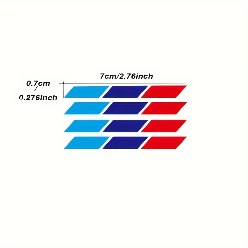 4Pcs Vinyl M-Colored Stripe Decals For BMW Performance G10 G20 G30 E91  E92 E93 320 325 330 335 350