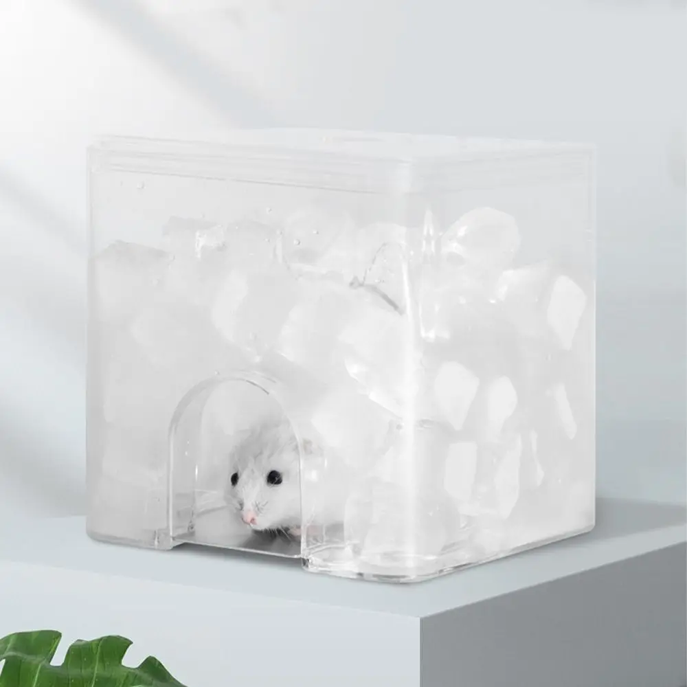

Durable Summer Hamster Cooling House Transparent Plastic Water Cube Pet Nest Practical Cooling Pet House For Small Animals