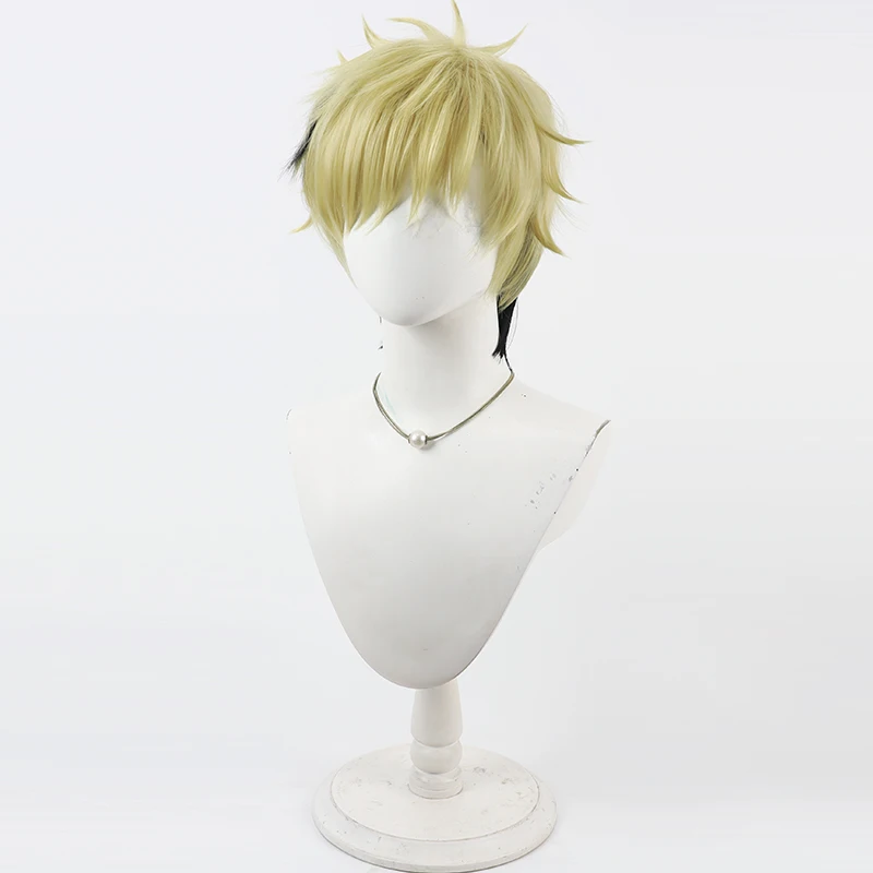 Vantacrow Bringer Cosplay Wig Vtuber Yellow Black Short Synthetic Hair Heat Resistant Halloween Role Play Party Carnival - view 4