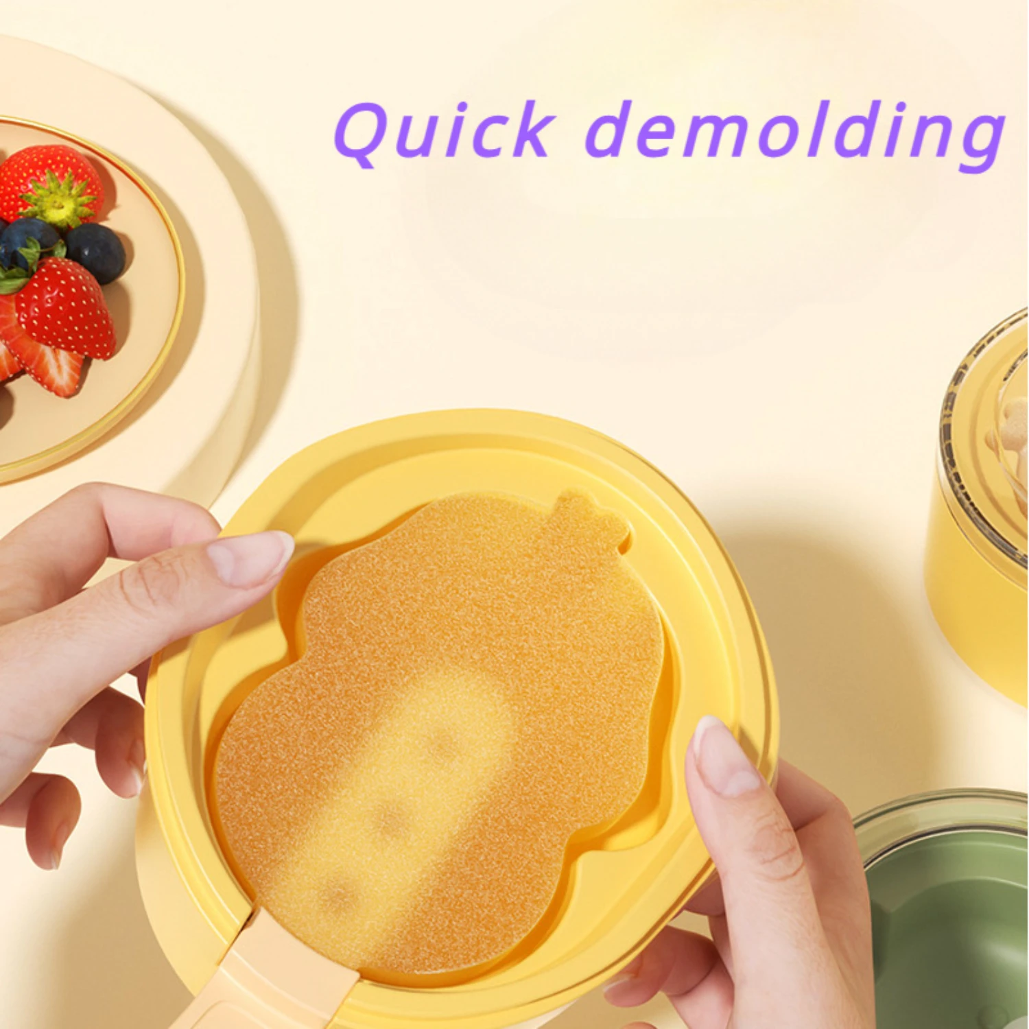 مجموعة قوالب ثلج بلاستيكية خالية من مادة BPA مكونة من 3 قطع، صانعات المصاصة على شكل بطة لطيفة للآيس كريم ومكعبات الثلج، مناسبة للأطفال