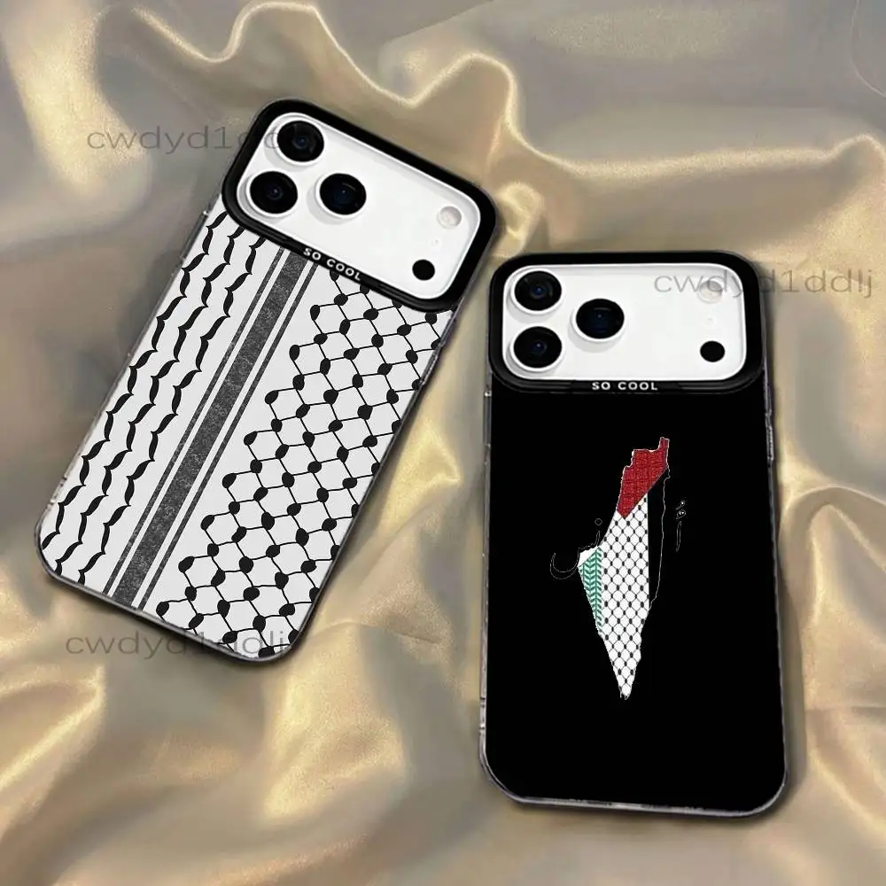 

Fashion Hattah Keffiyeh For iPhone 17,16,15,14,13,12,X,8,Pro,Max,Plus,SE4,Air,Mini Black IMD Matte Case