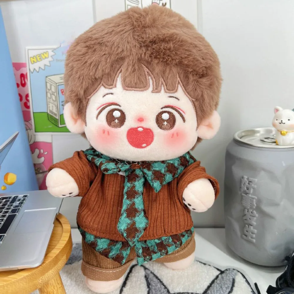 Conjunto de Colete de Suéter 20cm, Roupas de Algodão, Shorts de Denim, Uniforme Escolar, Acessórios de Roupas