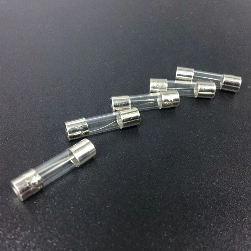 100pcs/set Glass Tube 5x20mm Slow Glass Fuses Fine Fuses Stable Circuit Safety