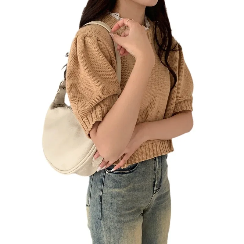 

French female designer's minimalist soft leather armpit bag high-end niche versatile dumpling bag single shoulder crossbody bag