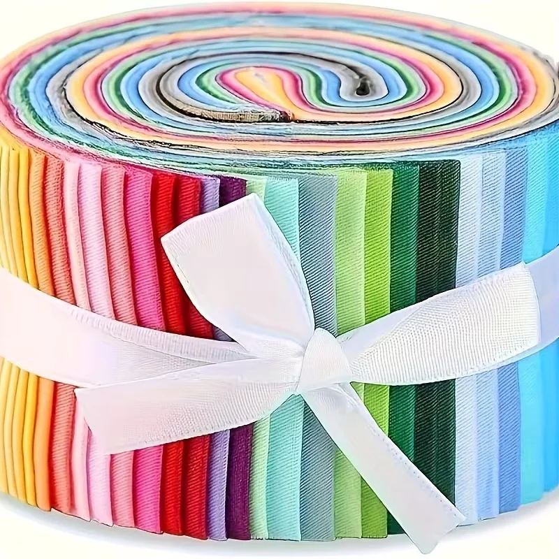 40 pezzi di tessuto floreale patchwork rotolo di tessuto avvolgibile strisce di tessuto per quilting cucito fai da te e trapunta principianti 6,5 x 50 cm