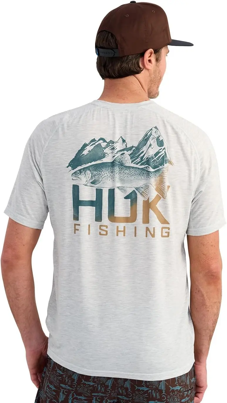 HUK Men's Drift Short Sleeve Lightweight Jersey Crew, Performance Fishing Shirt with UPF Sun Protection