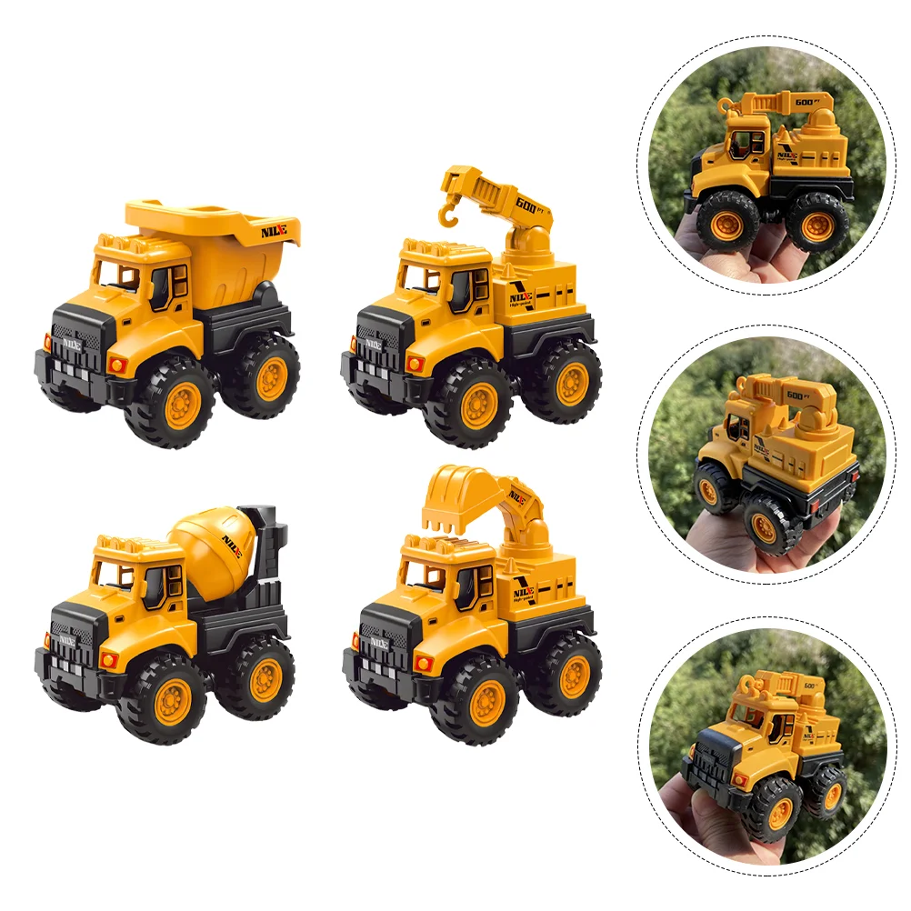 1 Set of Plastic Children Engineering Car Toys Construction Truck Models (Orange) Toy Trucks Construction Vehicle Toys