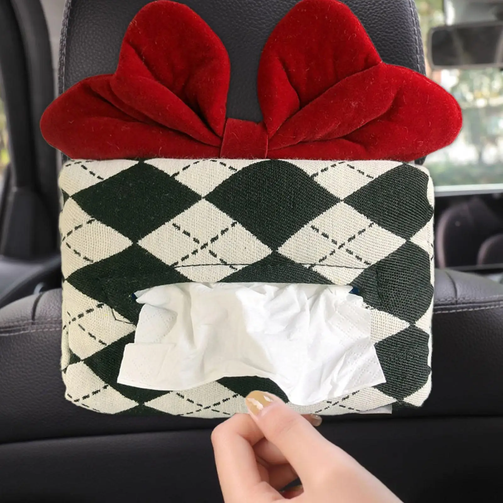 Car Tissue Box Tissue Holder for Back Seat with Elastic Band Easily Install