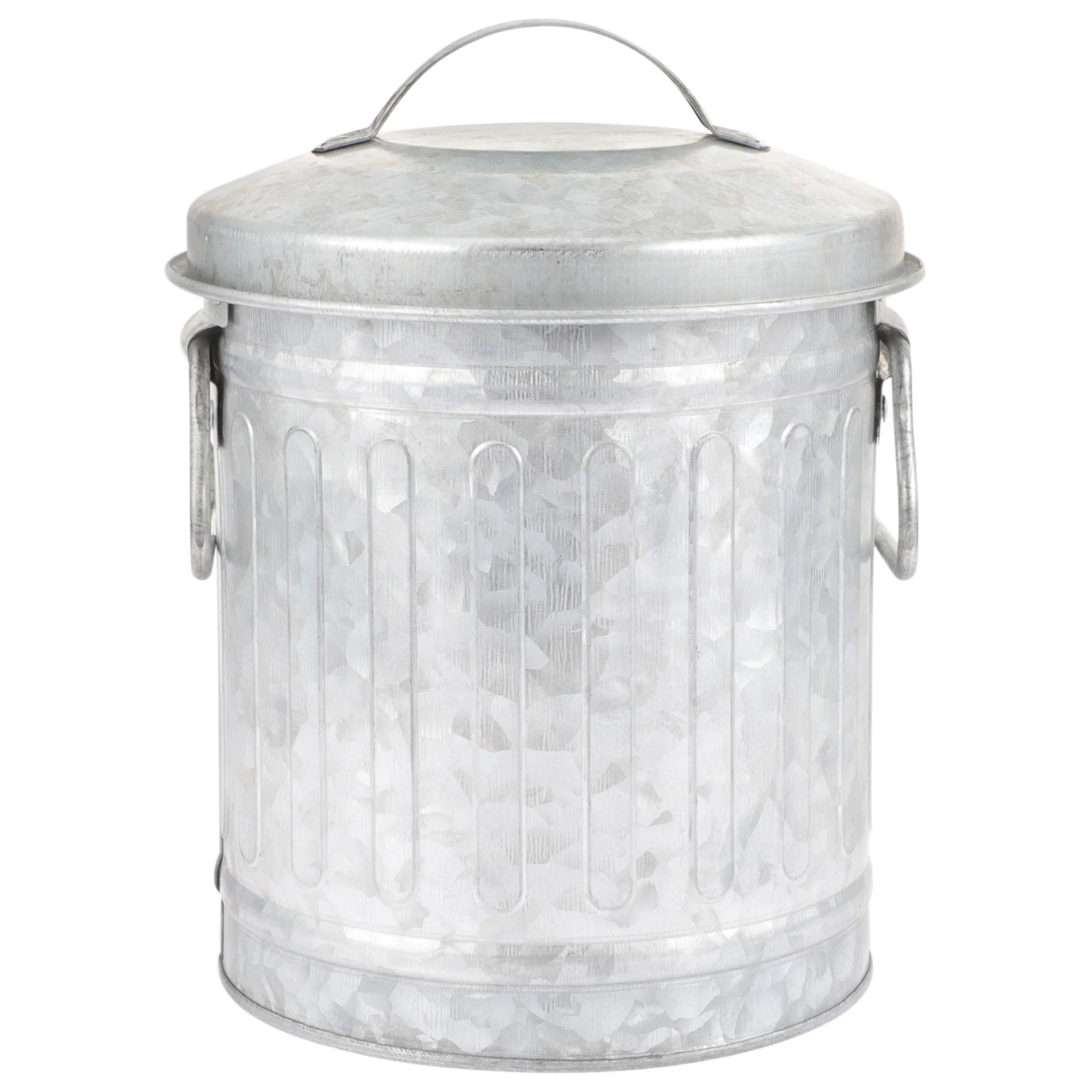 

Tin Flower Bucket Bins Bedside Wastebasket Office Trash Counter Convenient Iron Small Rubbish Garbage Can for