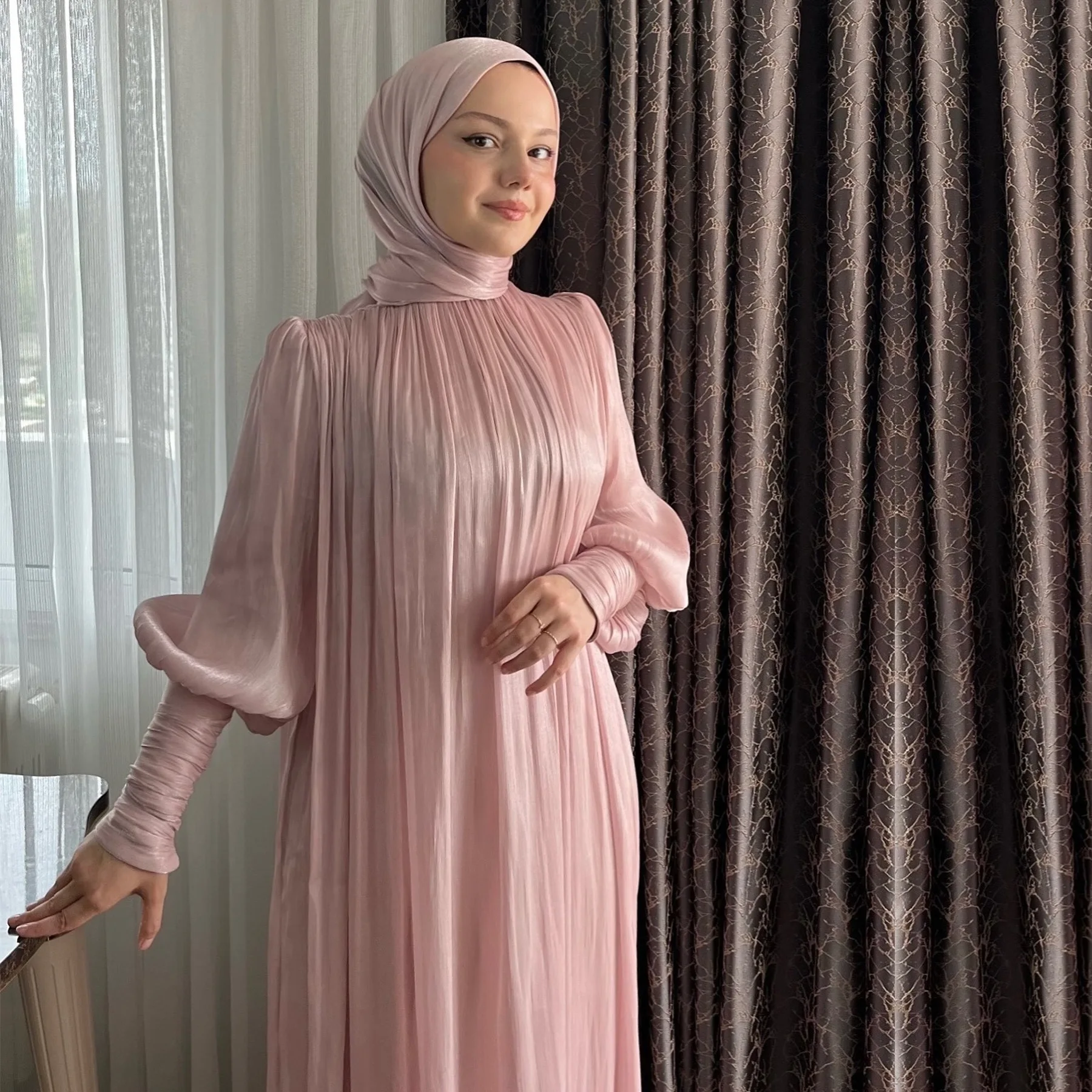 عباية متواضعة رمضان Musulman ماكسي رداء حفلة قفطان تركيا ملابس إسلامية مسلمة للنساء حزام فستان قفطان فيستدوس