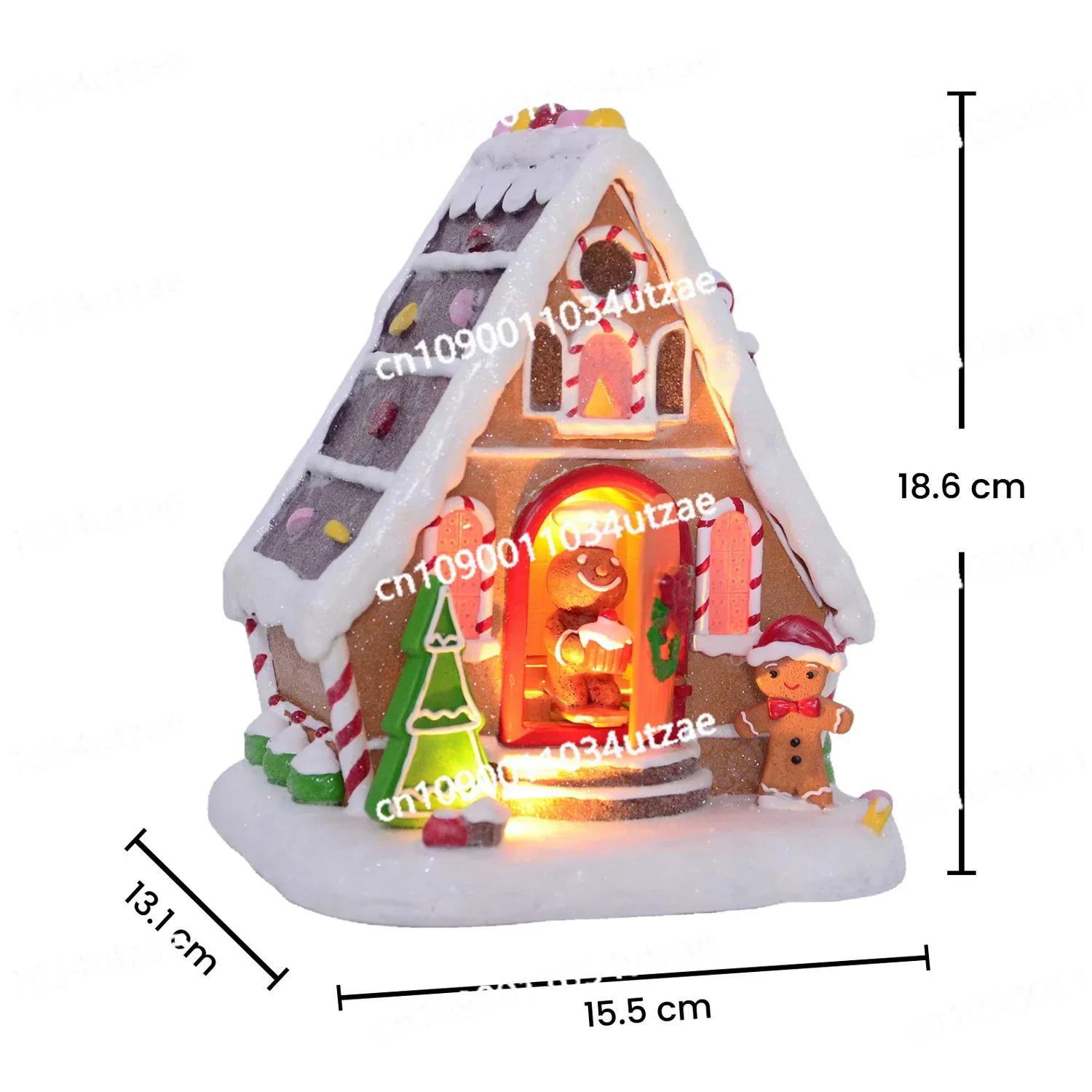 ANYOU2024 New Spot Cross-border Moving Christmas Gingerbread Music House Handicraft Ornament