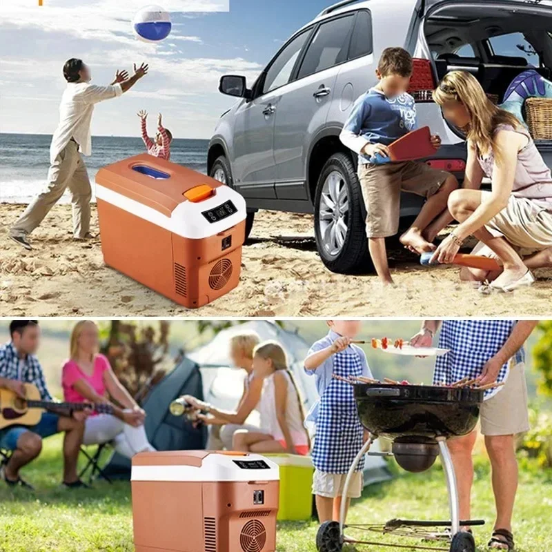 Sturdy 15L 20L Portable Car Fridge Freezer Digital Display 12V 24V Outdoor Camping Picnic SUV Parts
