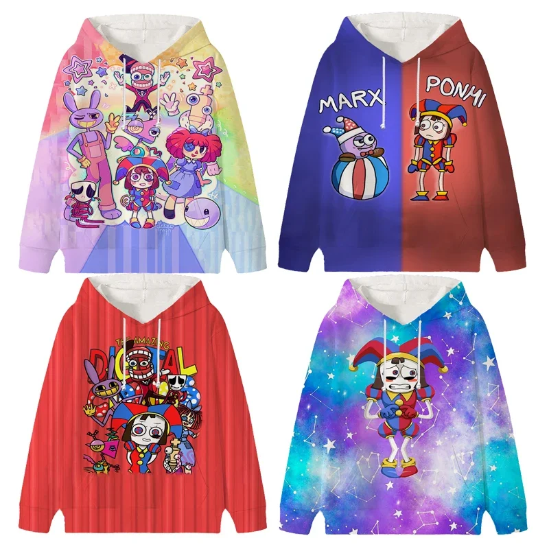 Hoodies The Amazing Digital Circu infantil, moletom de mangas compridas infantil, Tops dos desenhos animados de meninos e meninas, roupas de bebê