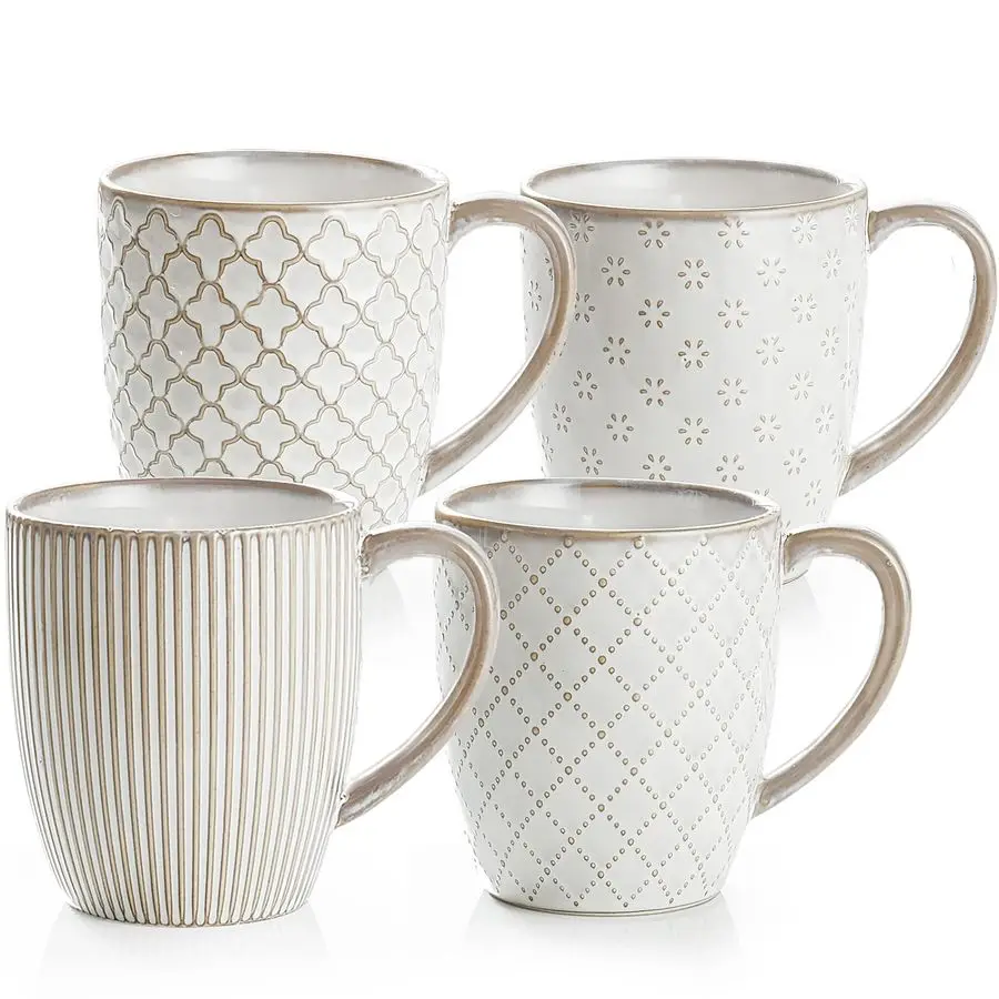 

Large Coffee Mugs 18 OZ Set of 4 with Big Handles, Ceramic Coffee Mug Microwave and Dishwasher Safe, Coffee Cups Ceramic