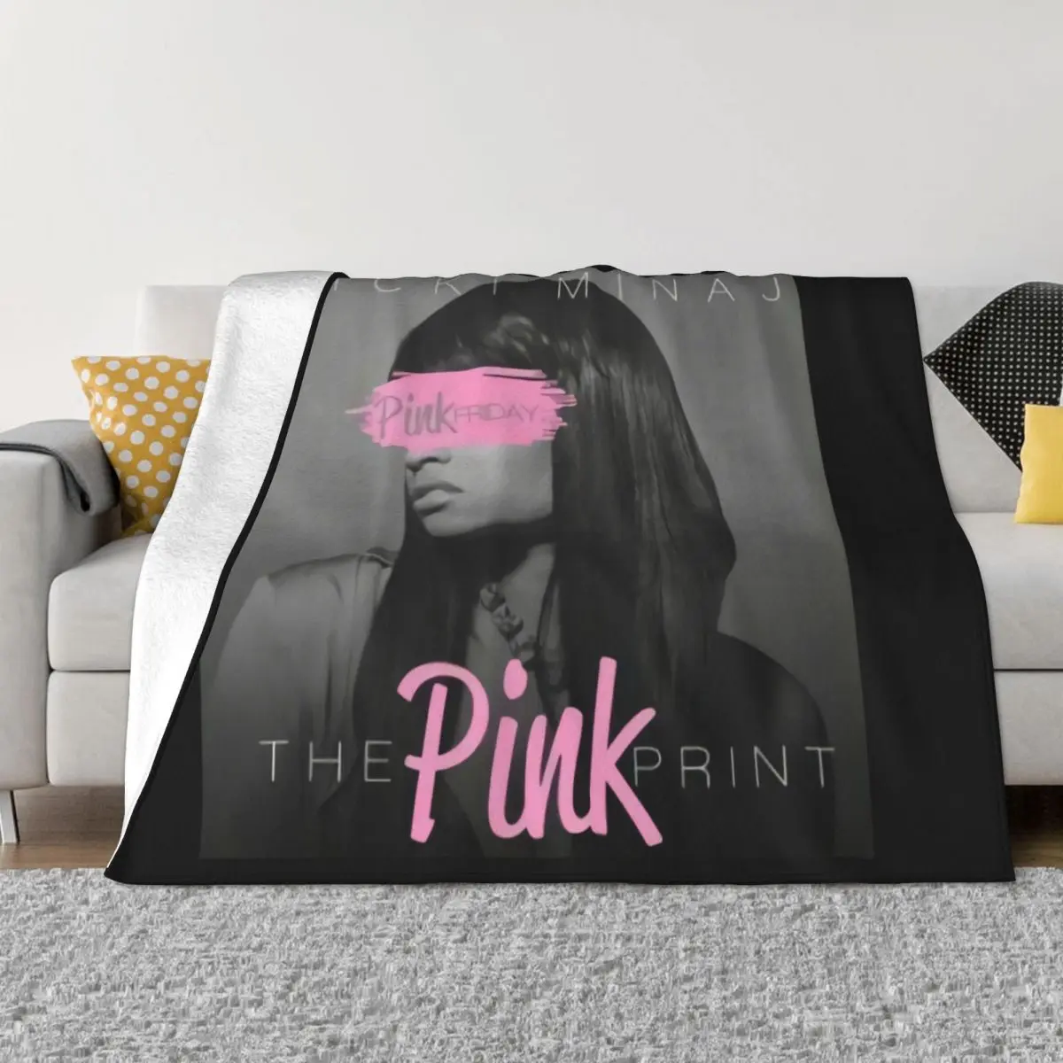 Nicki Minaj The Pinkprint Vinyl Cd Cover Small Medium Large Or Xl Newest Leisure Throw Blanket