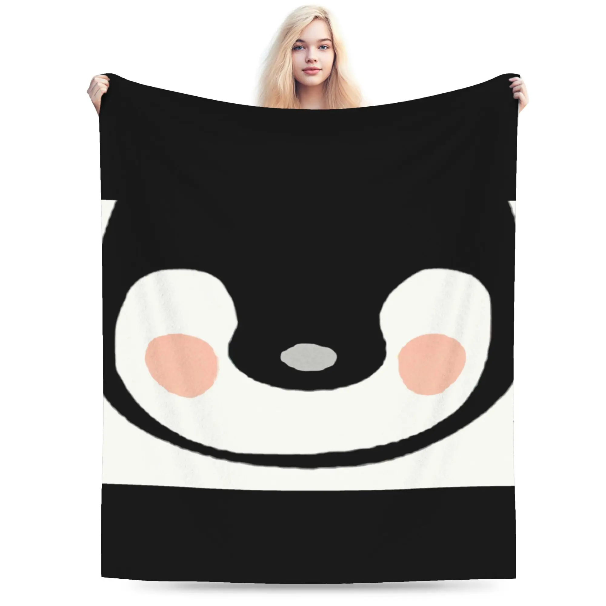 Custom Cute Cartoon Animal Penguin Blankets Warm Flannel Cartoon Meme Throw Blanket for Bedding Couch Bedspread