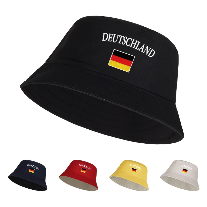 DEUTSCHLAND German Flag-Printed Fisherman's Hat—Lightweight, Foldable Sun Hat for Soccer Fans, World Cup, and Casual Wear