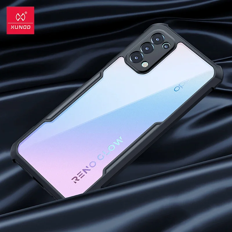 For OPPO Reno 5 Pro 5G Case XUNDD Luxury Airbags Shockproof Bumper Transparent Protective Back Cover For Reno 5 kılıf