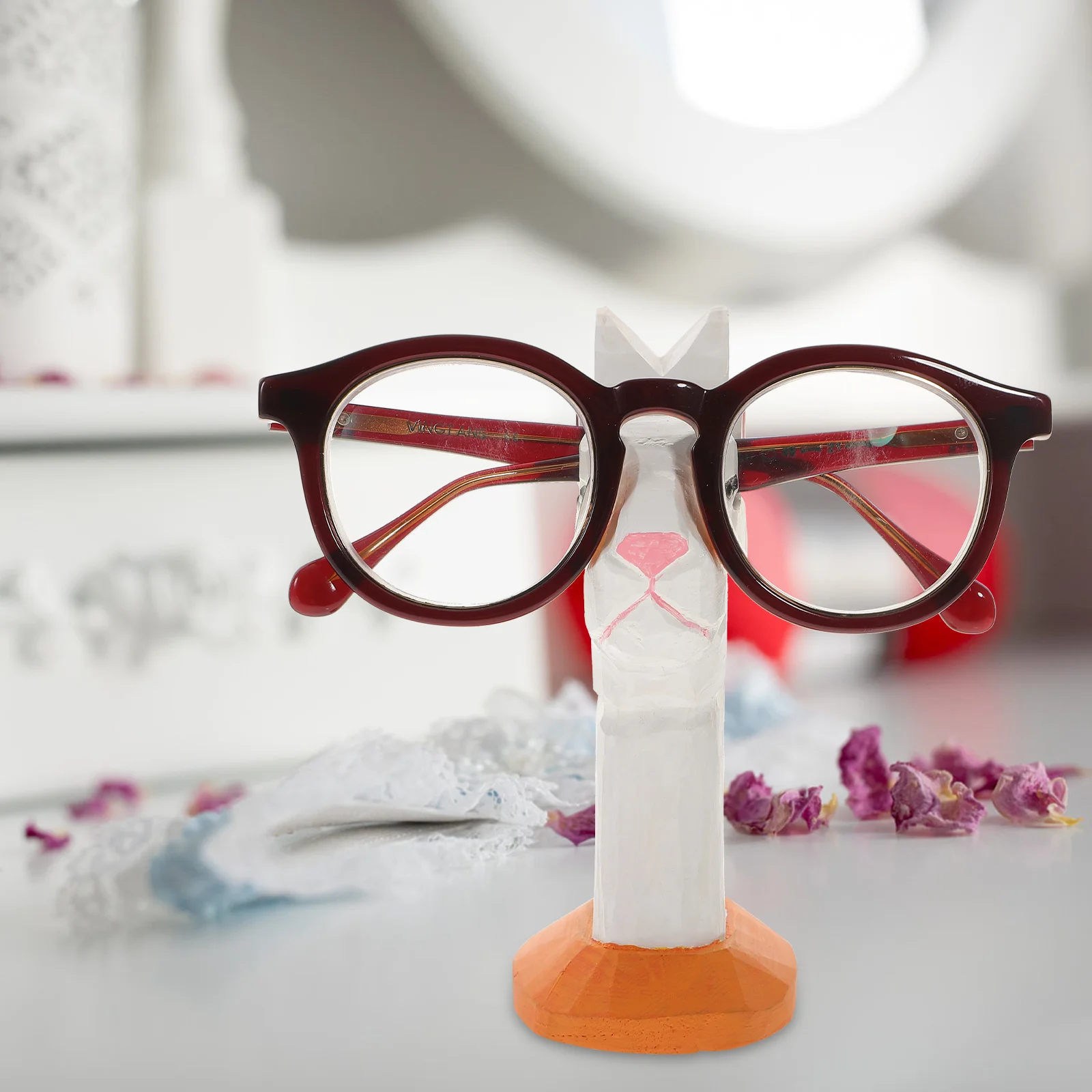 

Rabbit Glasses Holder Creative Wood Eyeglasses Organizer Desktop Sunglasses Stand Wooden Animal Craft Storage Rack