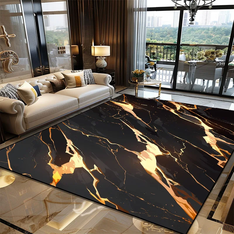 

Marble Pattern Carpets for Living Room Abstract Style Rugs for Bedroom Large Size Decoration Home Mat Washable Non-slip Door Mat