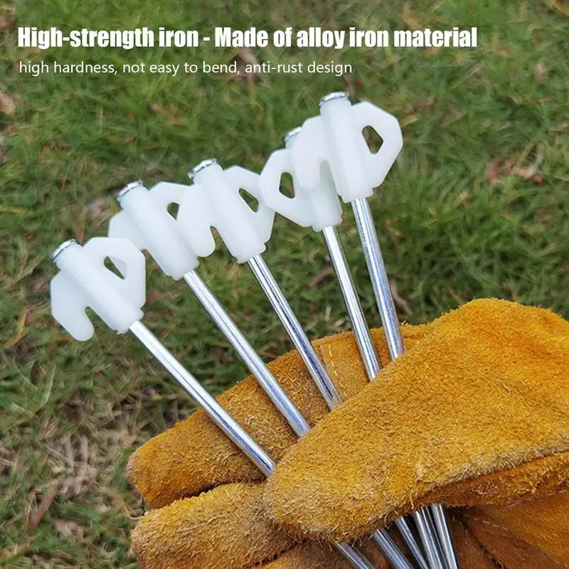 1PCS Camping Tent Stakes Heavy Duty Garden Stakes Outdoor Camping Tent Pegs Luminous Ground Nails Awning Steel Tent Pegs