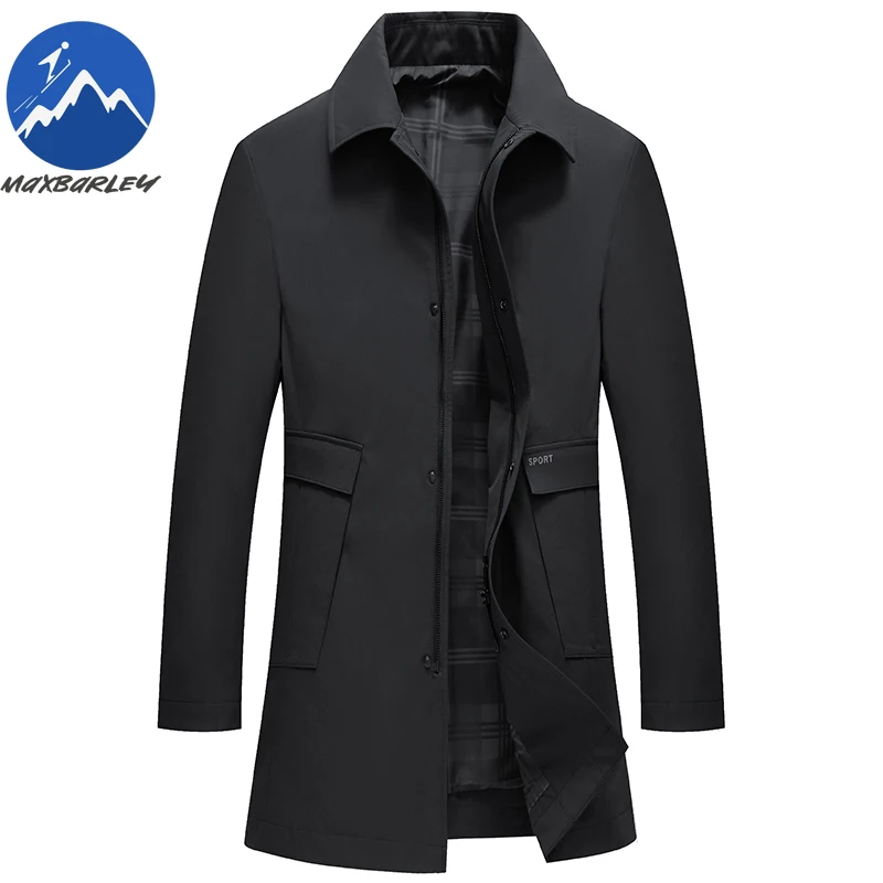 

Maxbarley2025 Autumn Long Trench Coat Men High-end Handsome Zipper Windbreaker Jacket Man Business Office Elegant Lapel Coat