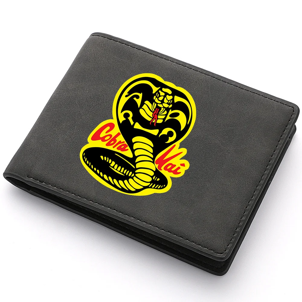 Cobra Kai-cartera de cuero plegable para hombre, tarjetero con cremallera, ideal para tarjetas de identificación y de crédito, novedad de 2024