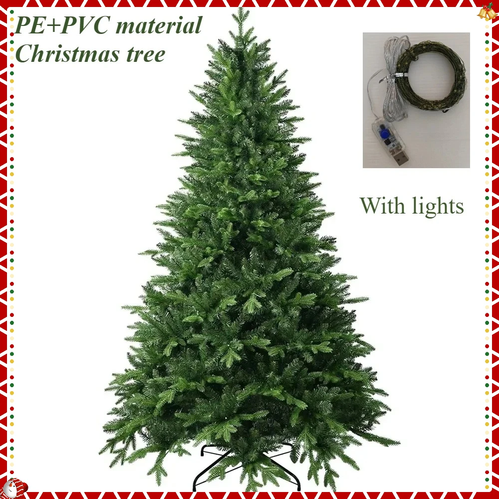 

Artificial Christmas Tree PE&PVC with Lights Christmas Tree 1.2m-2.1m Family Party New Year Christmas Atmosphere Decoration