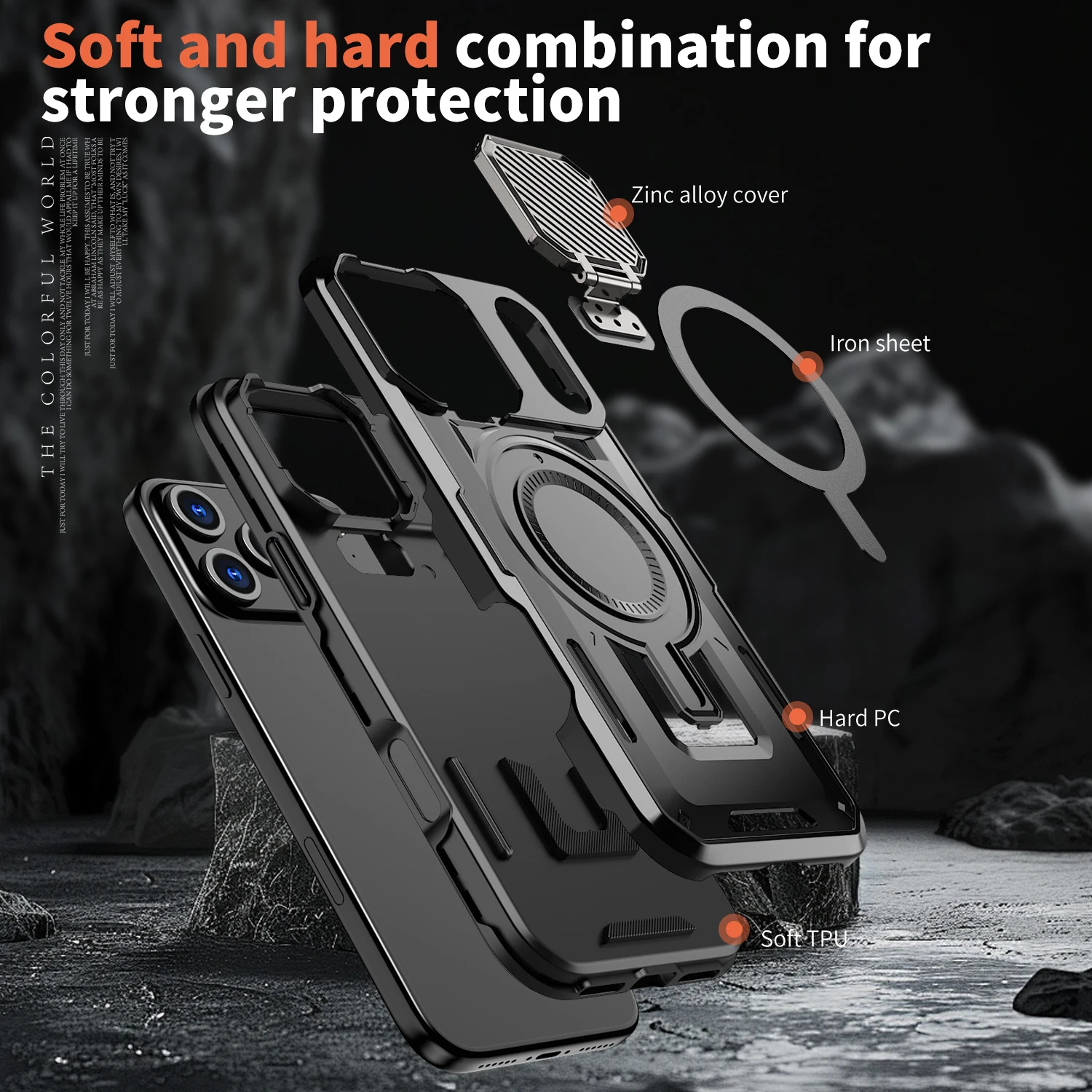 Shockproof Armor Case For iPhone 17 Air 16 Plus 15 14 13 12 17 Pro Max For Magsafe Wireless Charging Camera Protection Cover - view 4