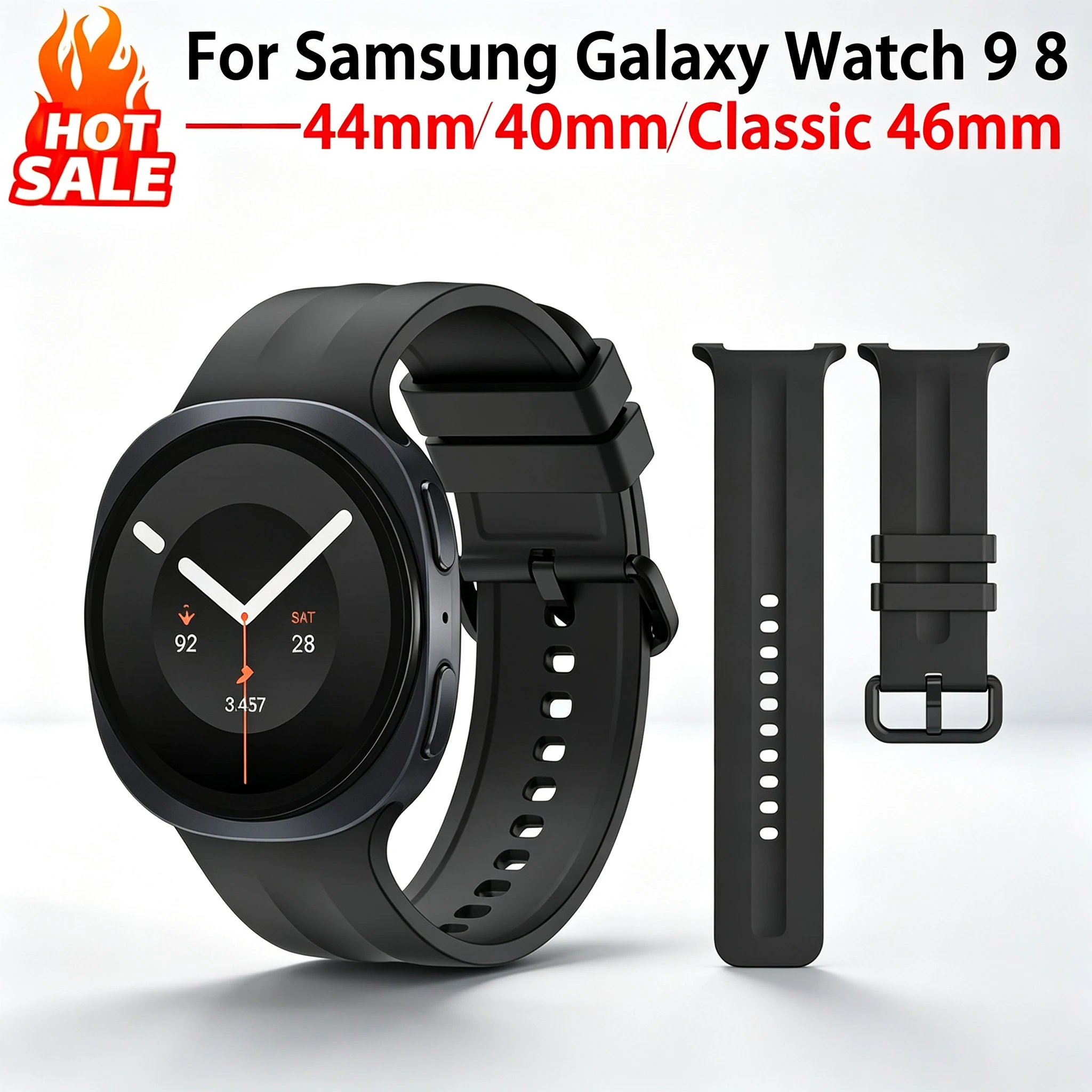 Image of Original Sportarmband für Samsung Galaxy Watch 8 Classic 46mm Silikon Correa Armband Galaxy Watch 9 8 44mm 40mm Armband