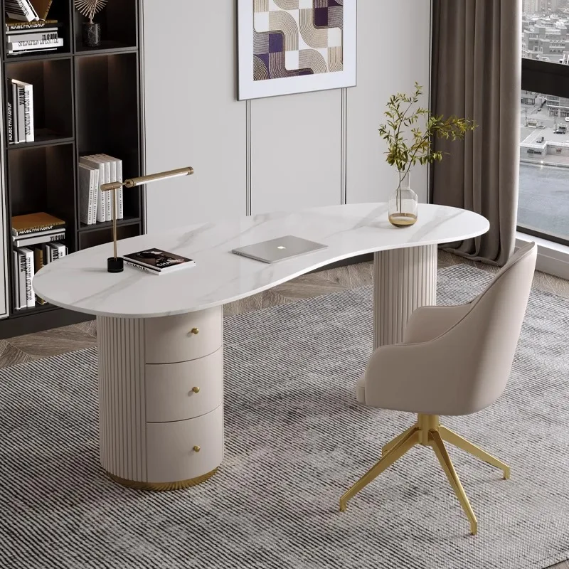 Style Desk Lamp Computer Desk, Modern Study Desk, Desk Beauty and Hairdressing Consultation Reception Table and Chair