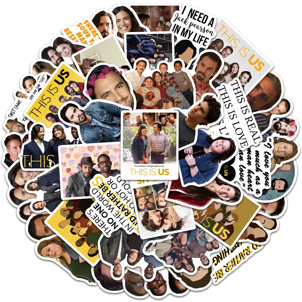 50pcs TV Drama This is us Character Stickers DIY Waterproof Graffiti Decals For Laptop Notebook Phone Guitar Decor