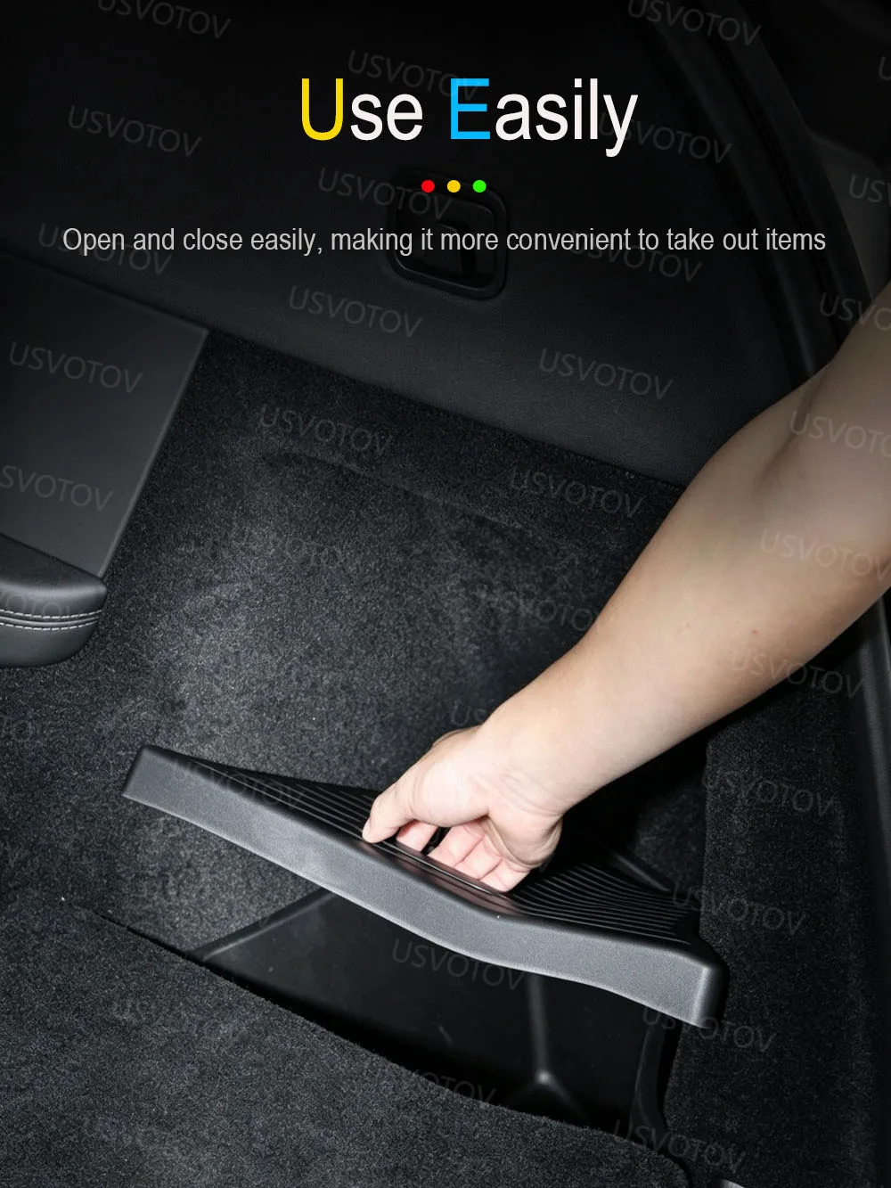 Kofferraum-Aufbewahrungsboxen für Tesla Model YL [6-Sitzer] TPE Wasserdichte Kofferraum-Organizer-Boxen Matte Innenraum-Aufbewahrungszubehör – Detail 8