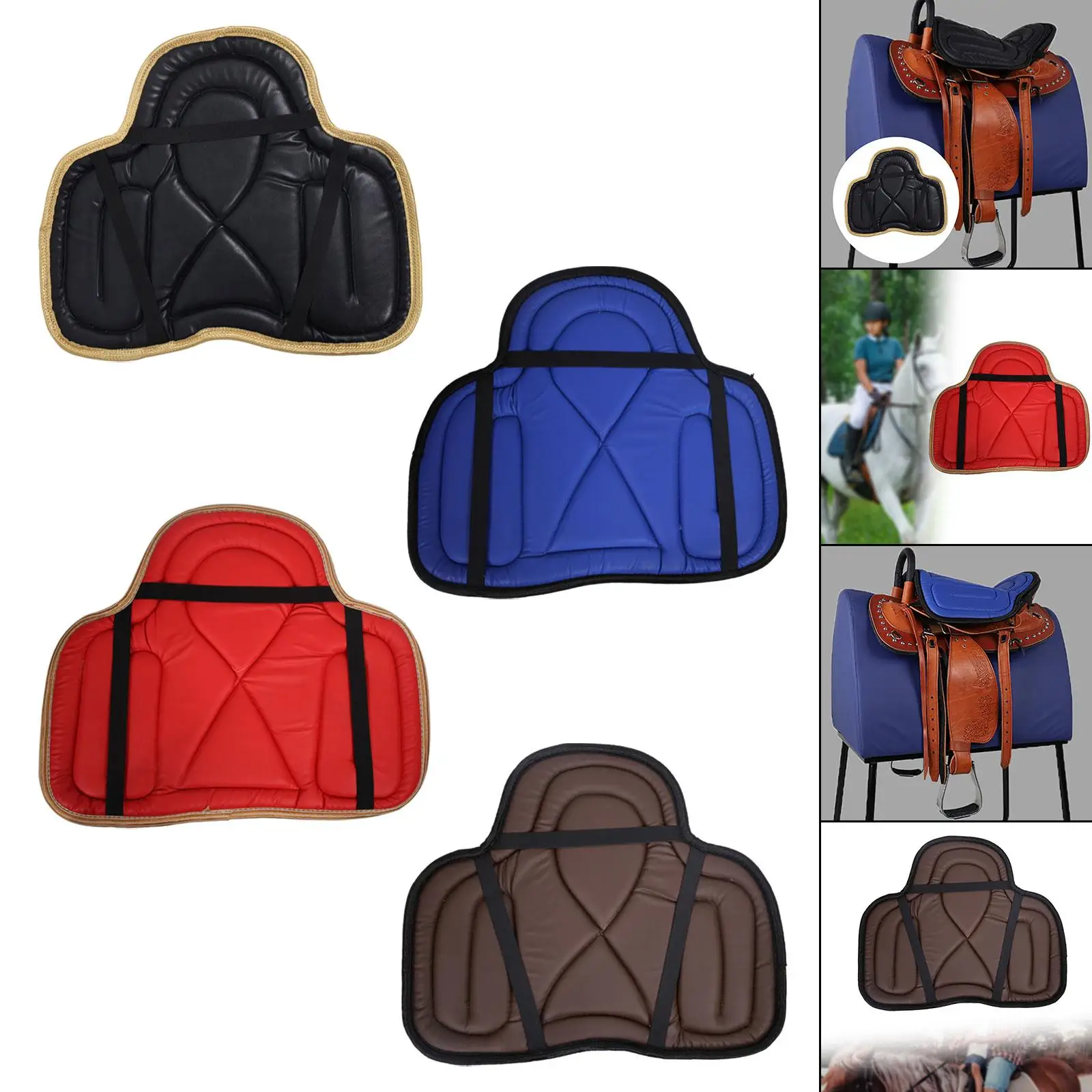 

Horse Saddle Pad Practical Breathable Equestrian Riding Equipment Sponge Lining Comfort Horse Riding Pad 21.65inchx17.72inch