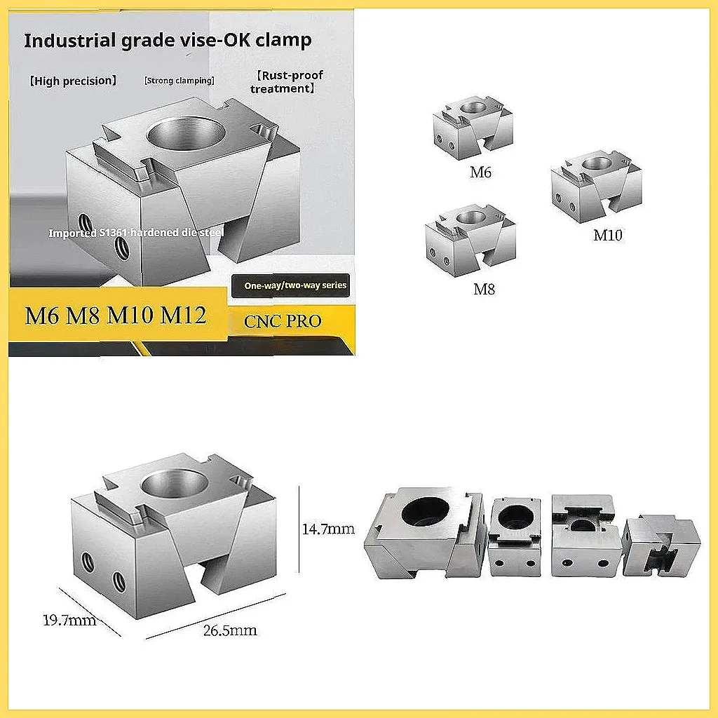 Multi-Station CNC Fixture M6 M8 M10 M12, Inclined Wedge Clamping Block for Batch Processing & Special-Shaped Parts