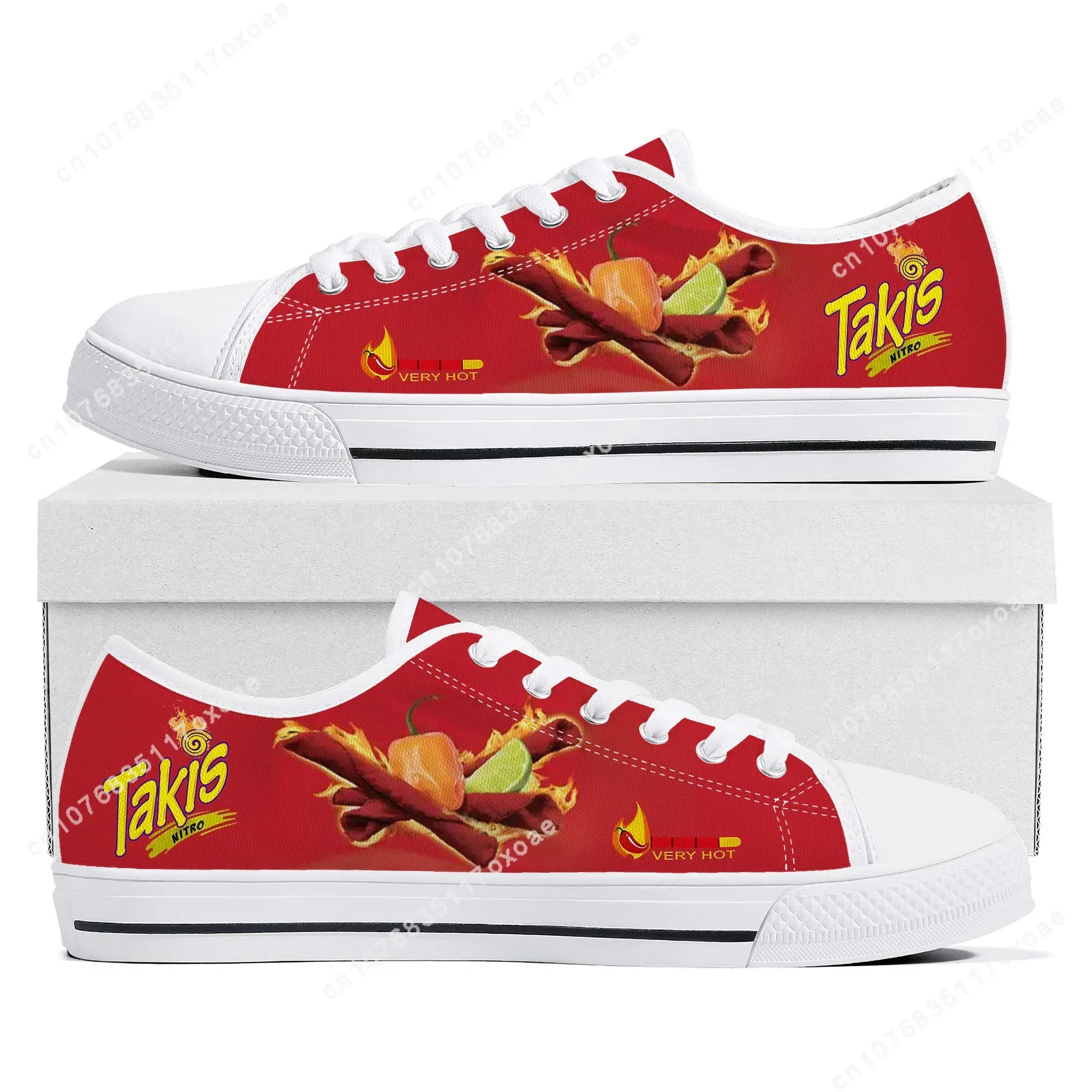 Funny Chips Takis Food Snack Low Top Sneakers Mens Womens Teenager High Quality Canvas Sneaker couple Casual Shoes Custom Shoe