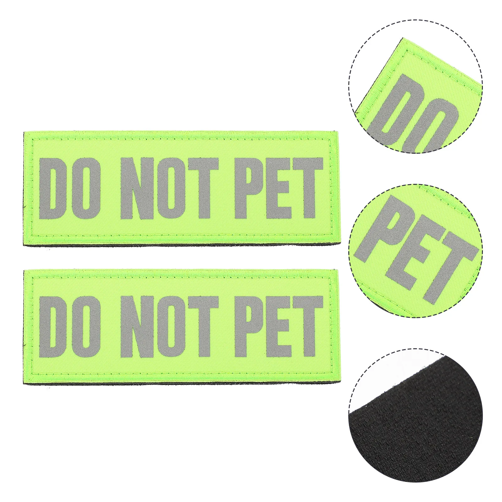

2pcs Reflective Service Dog Patches for Backpacks Do Not Pet Stickers Nylon Harness Vest Safe Night Visible Dog Gear