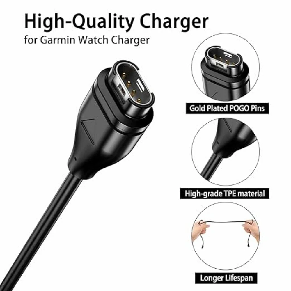 2-Pack Replacement Charger Compatible with Garmin USB Smart Watch Charging Cable