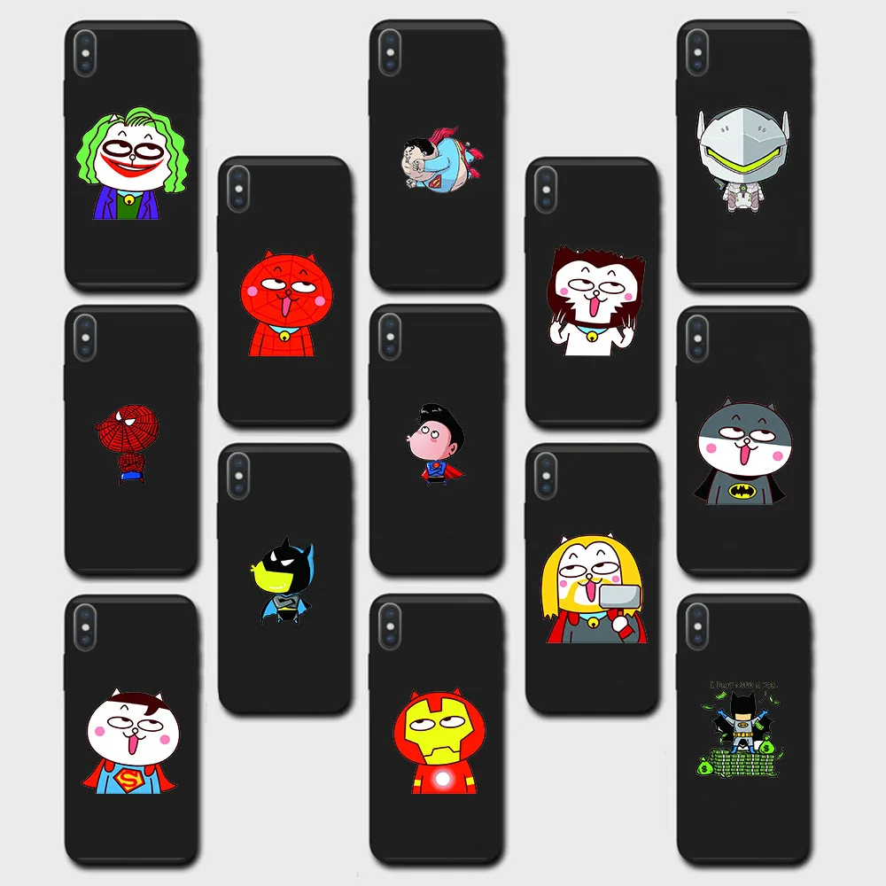 Черный чехол с вырезами для Xiaomi Redmi Note 10T 11 11S 11I 11T Pro Max, мягкий чехол ZB13, забавный Супергерой из мультфильма