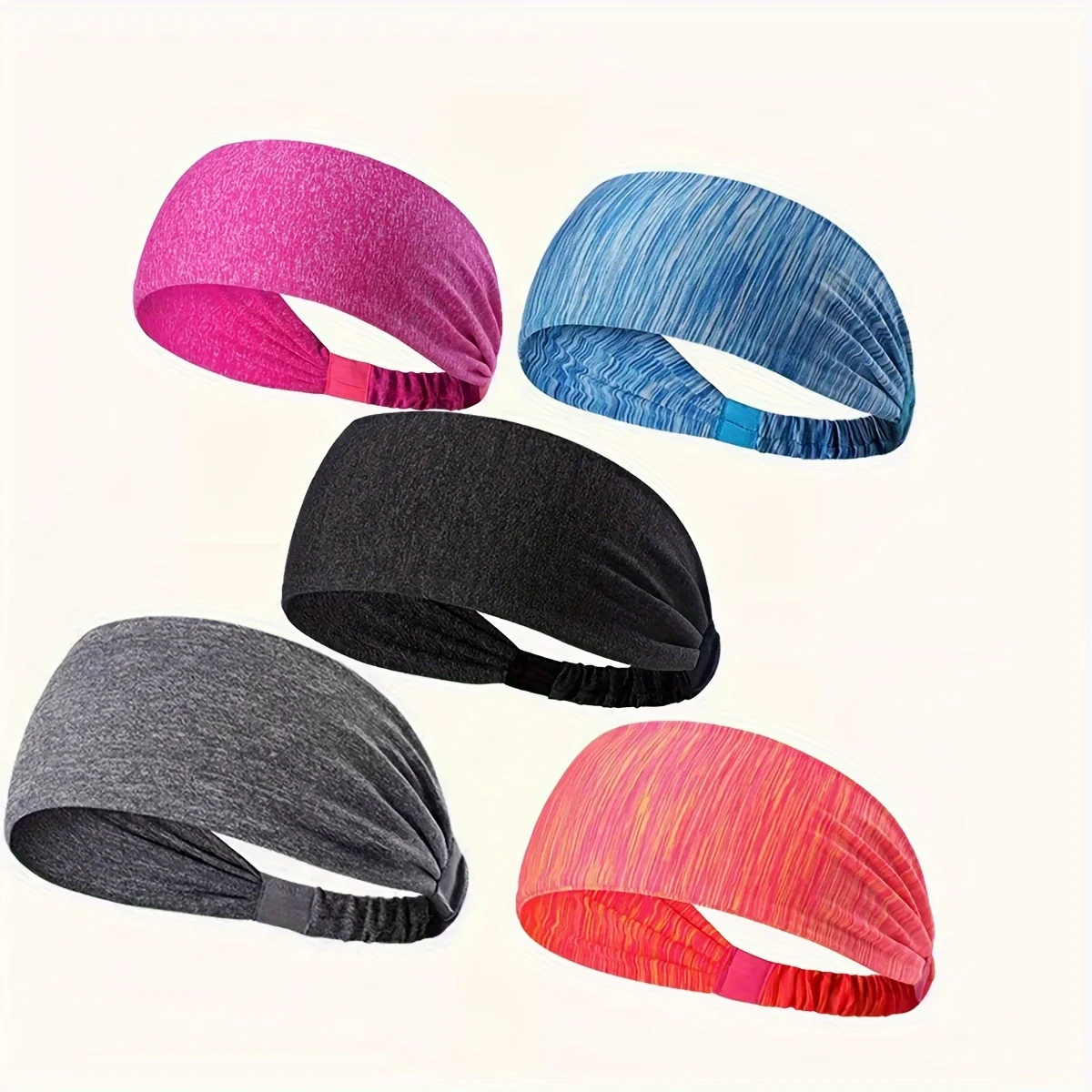 

3-Piece Sports Headbands - Ultra-Soft, Breathable, Quick-Dry, Stretchy Fitness Accessories - Designed for Active Women, Vibrant
