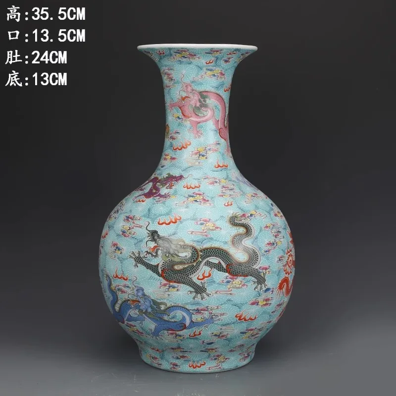 Rare  Yongzheng enamel dragon pattern with luminous bottles /vase,Decoration /Collection/ crafts,Free shipping