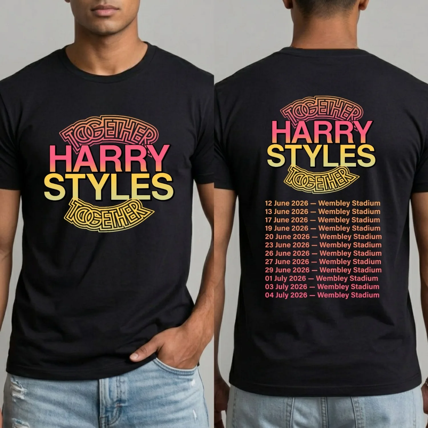 Harry Styles Together Tour 2026 Wembley Concert Full Dates T Shirt