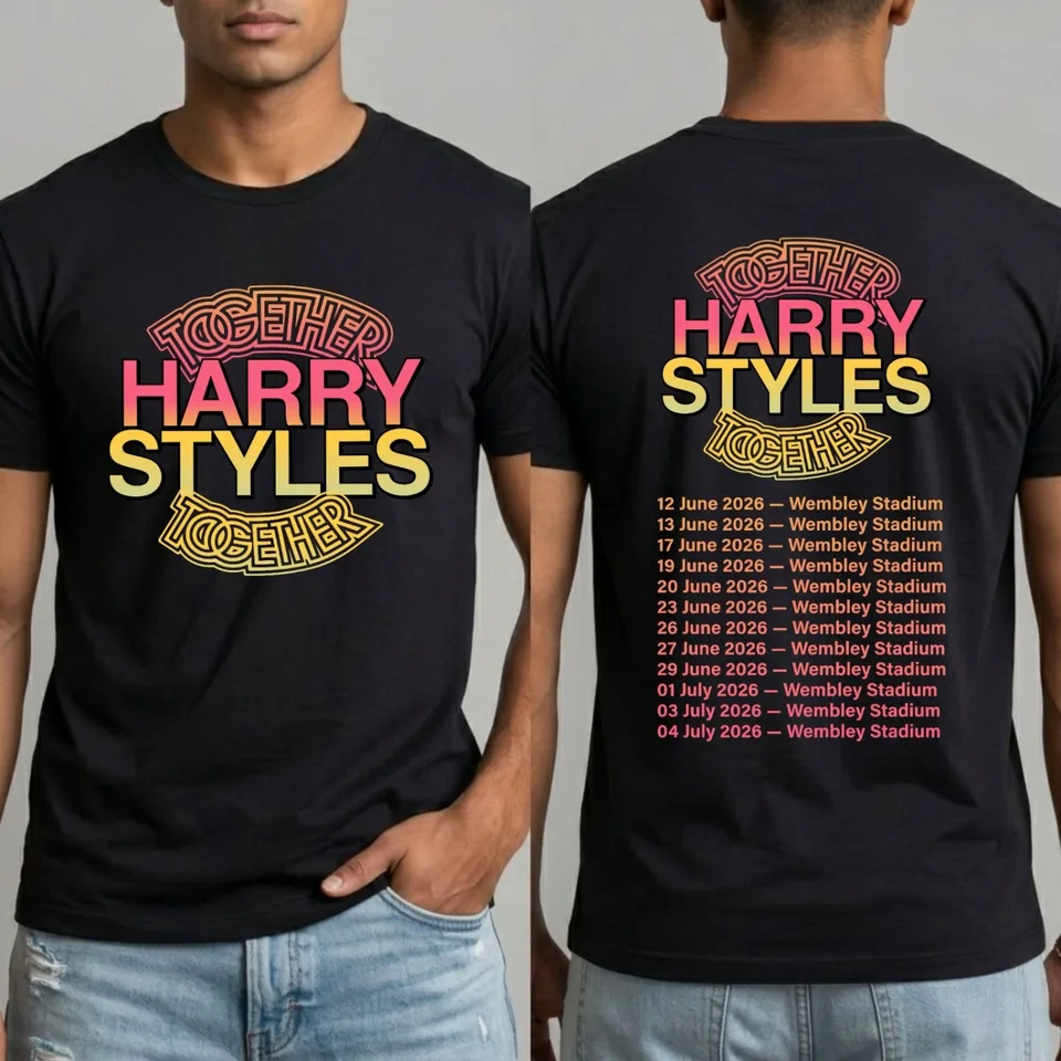 Harry Styles Together Tour 2026 Wembley Concert Full Dates T Shirt