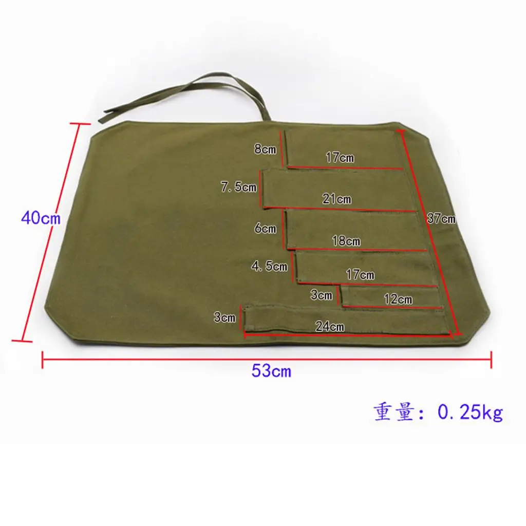 Knife Roll Utensil Holder Canvas Kitchen Bag Secure Tie Cord Portable Knife Organizer for Sushi and Fruit Prep