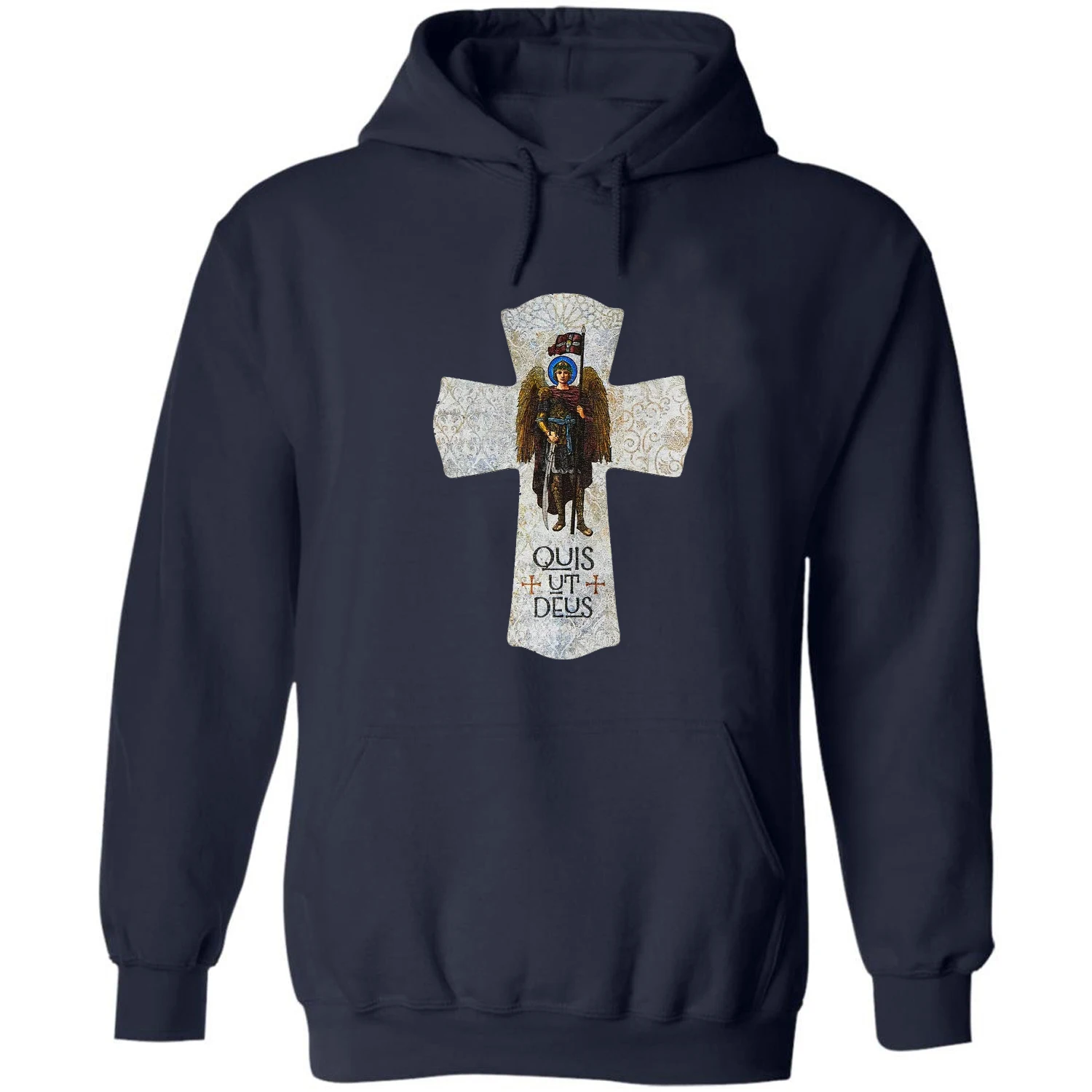 Rare Catholic The Archangel St Michael Prayer Cross Christian Pullover Hoodie New 100% Cotton Comfortable Casual Mens Sweatshirt